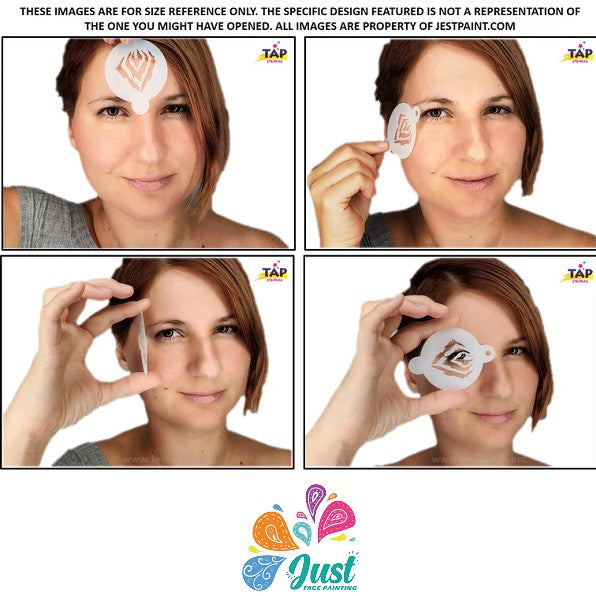 TAP 102 Face Painting Stencil - Mermaid Crown Clam Shell