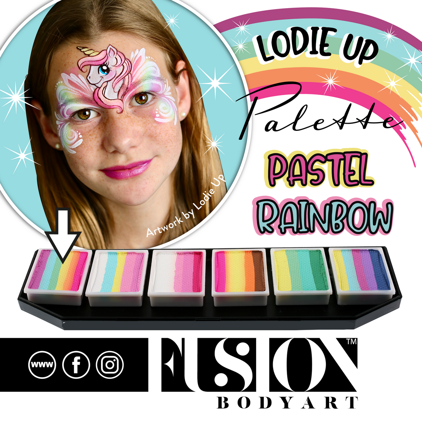 Fusion Palette - Lodie Up Cute Pastel Rainbow Palette