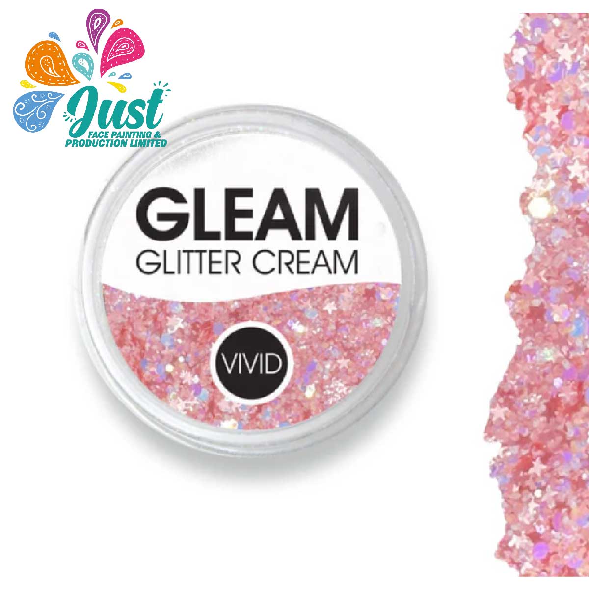 Vivid Glitter Glitter Cream - Baby Rose - Gleam Chunky Glitter Cream (10g)