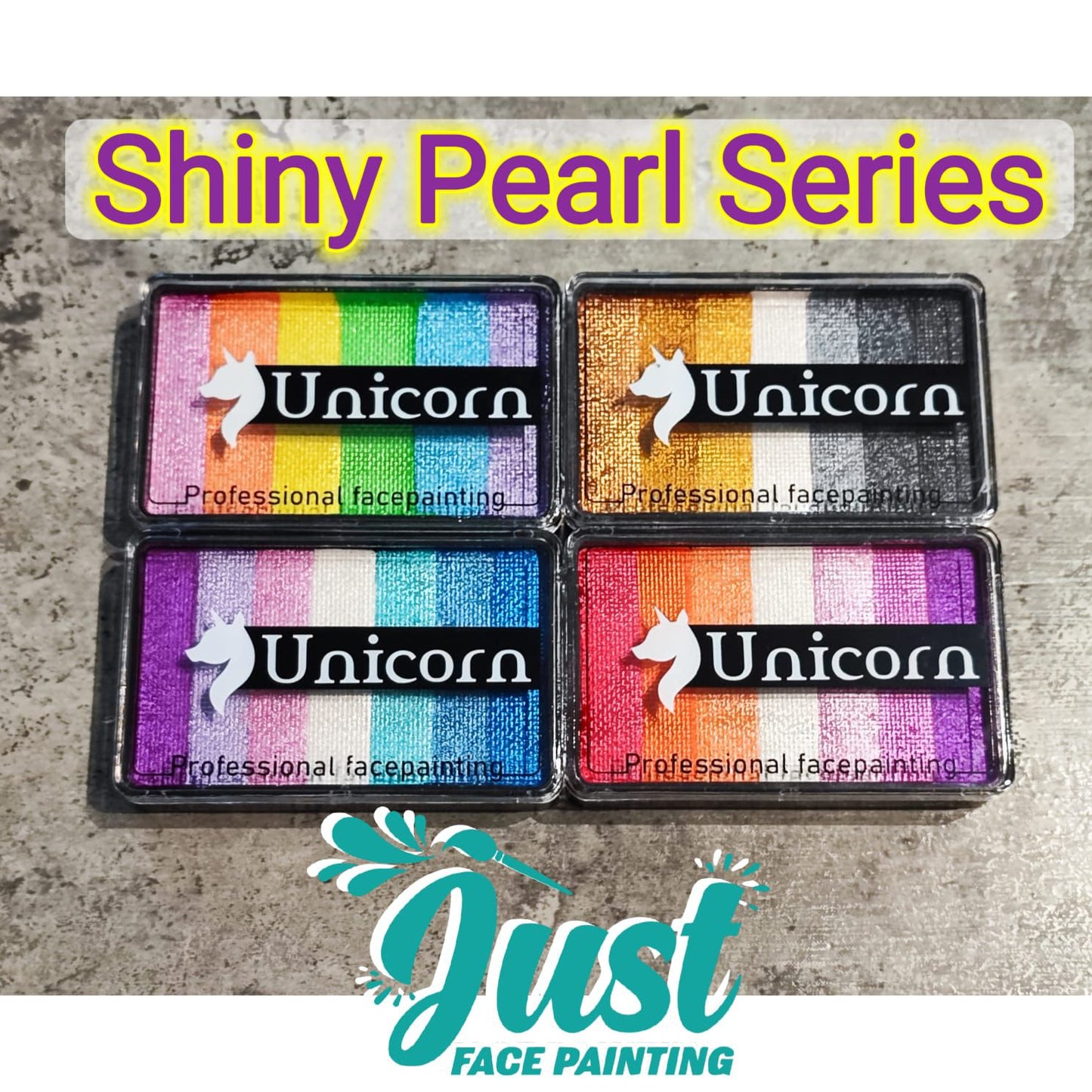 Unicorn Split Cake 50g - Аквагрим Unicorn Face Painting Pearl Rainbow