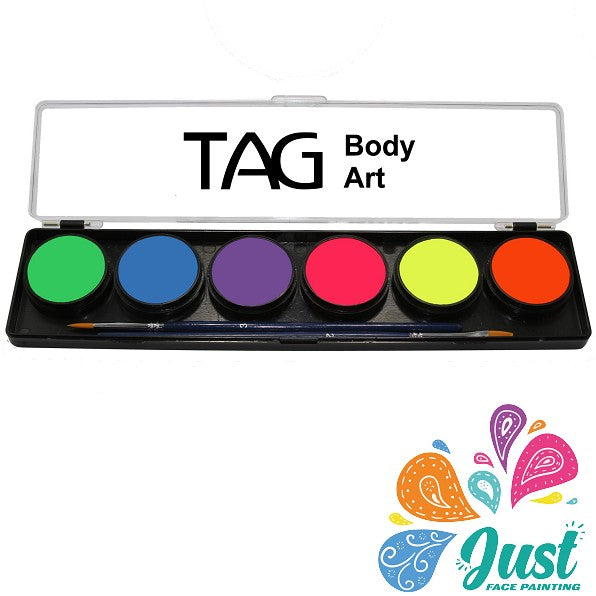 TAG Body Art - FACE AND BODY PAINT PALETTE 6 X 10G - NEON COLOUR