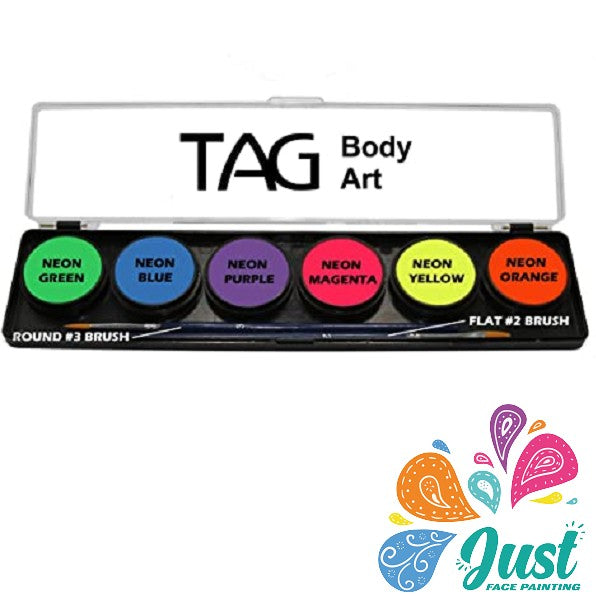 TAG Body Art - FACE AND BODY PAINT PALETTE 6 X 10G - NEON COLOUR
