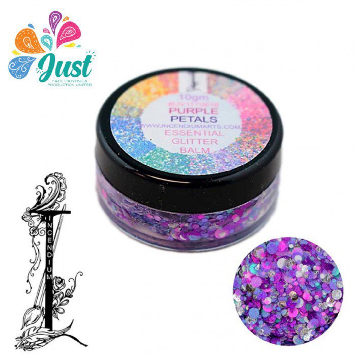 Essential Glitter Balm - PURPLE PETALS (10g) - UV effect