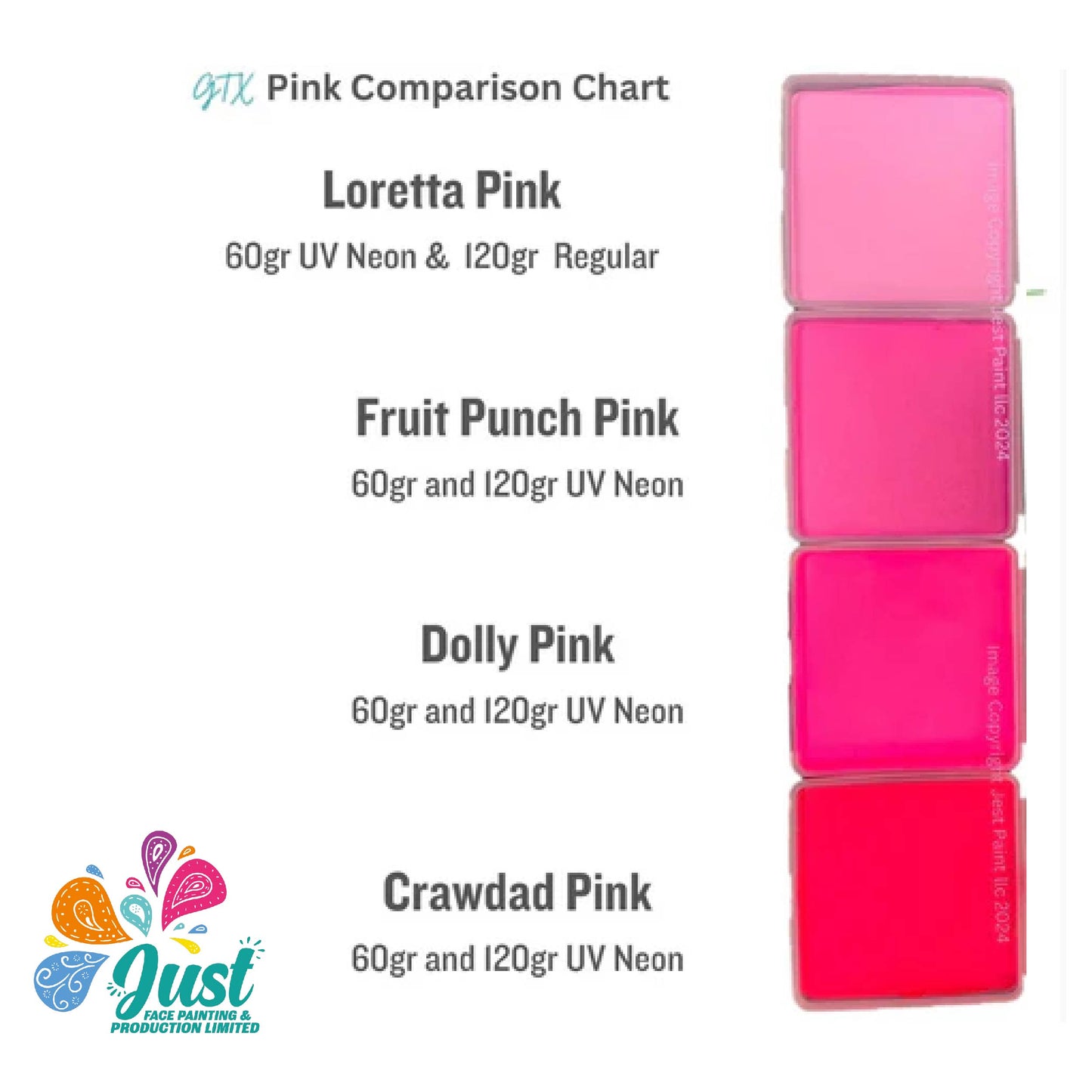 GTX Face Paint - Crawdad Pink -NEON - 60 g (UV EFFECT)