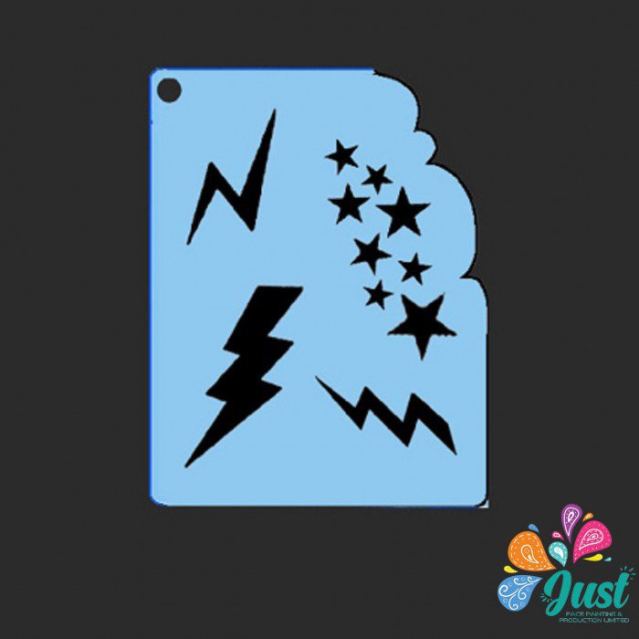 Proaiir Stencils - QEZ 019 - Bolt and Stars Stencil