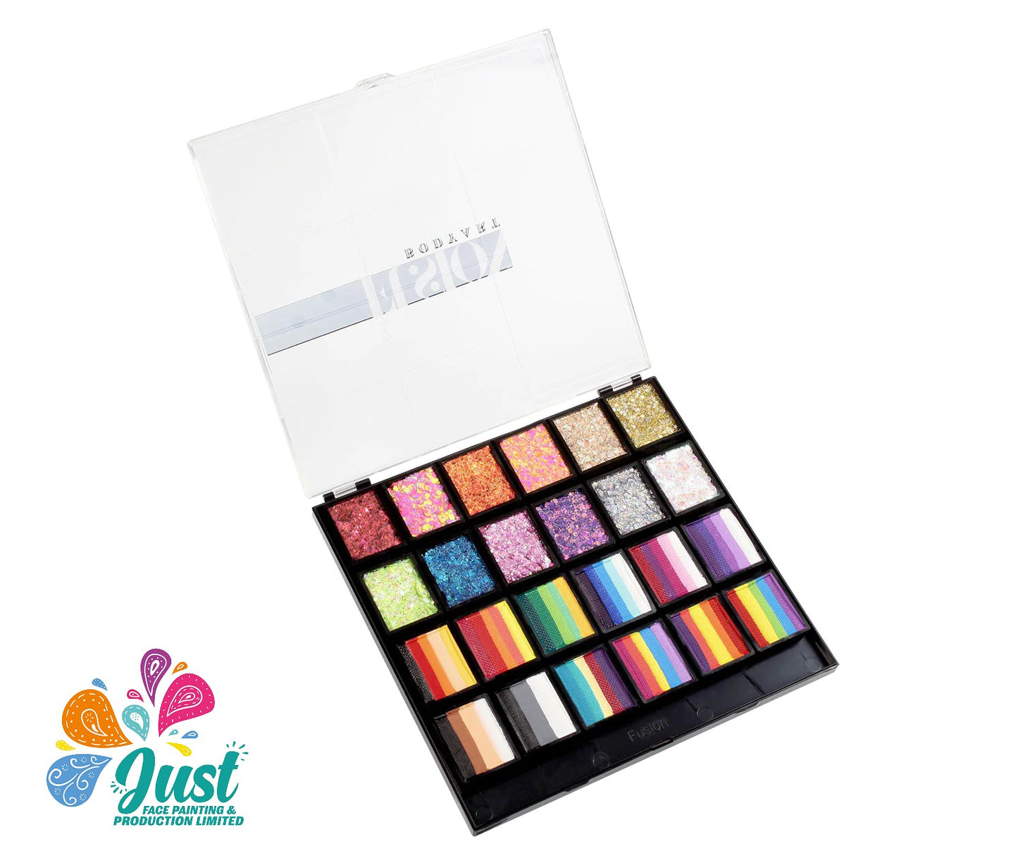 Fusion One Stroke & Glitter Cream Palette - Rainbow Party