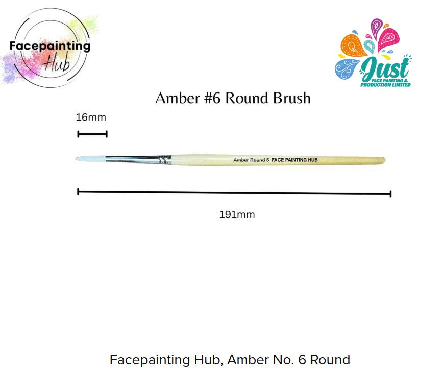 Face Painting Hub Brushes - AMBER ROUND Collection - Round Set of 5