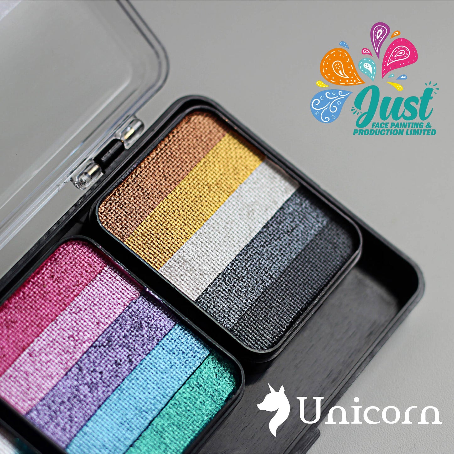 Unicorn Sponge Rainbow Cake Palette - Аквагрим Unicorn Face Painting - "Shimmer Paradise" (for sponge) 5*25 gr