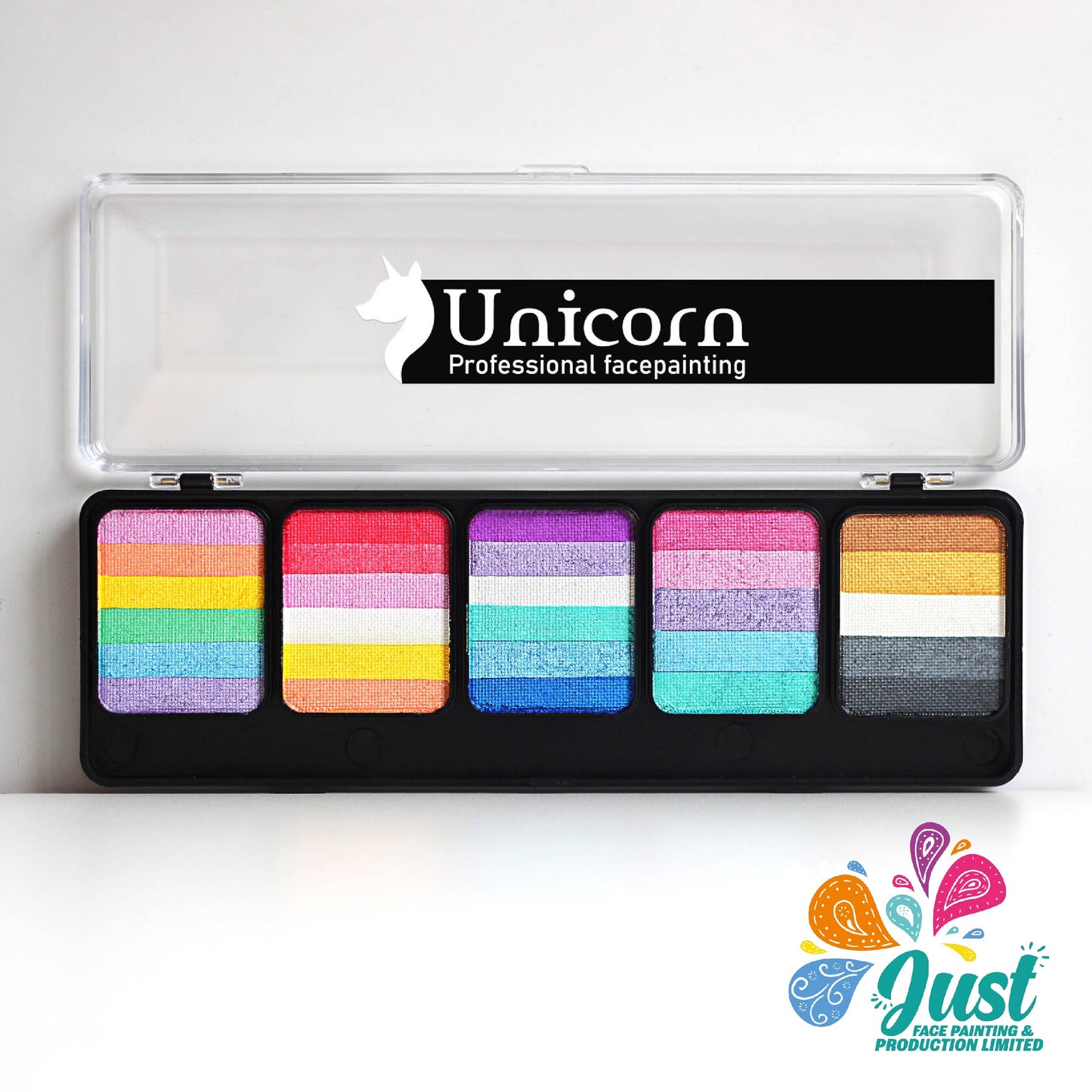 Unicorn Sponge Rainbow Cake Palette - Аквагрим Unicorn Face Painting - "Shimmer Paradise" (for sponge) 5*25 gr