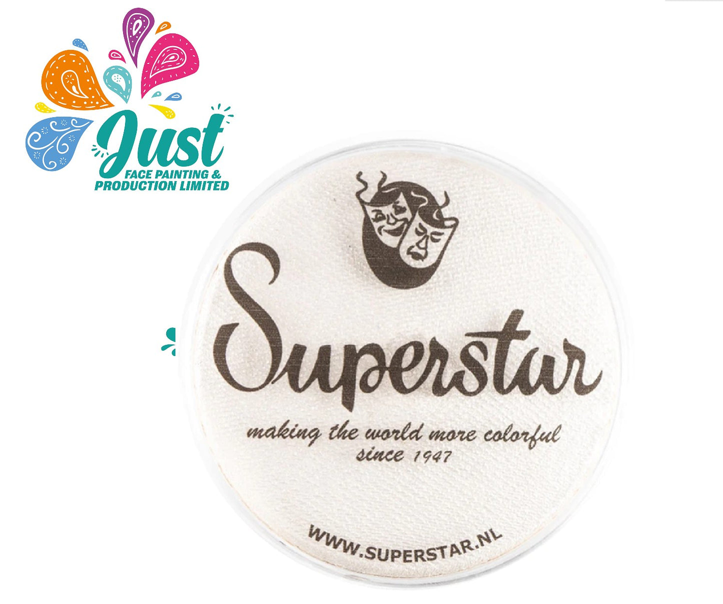 Superstar - Aqua Face- and Bodypaint 16G/45G - Silver White w/ Glitter (shimmer)