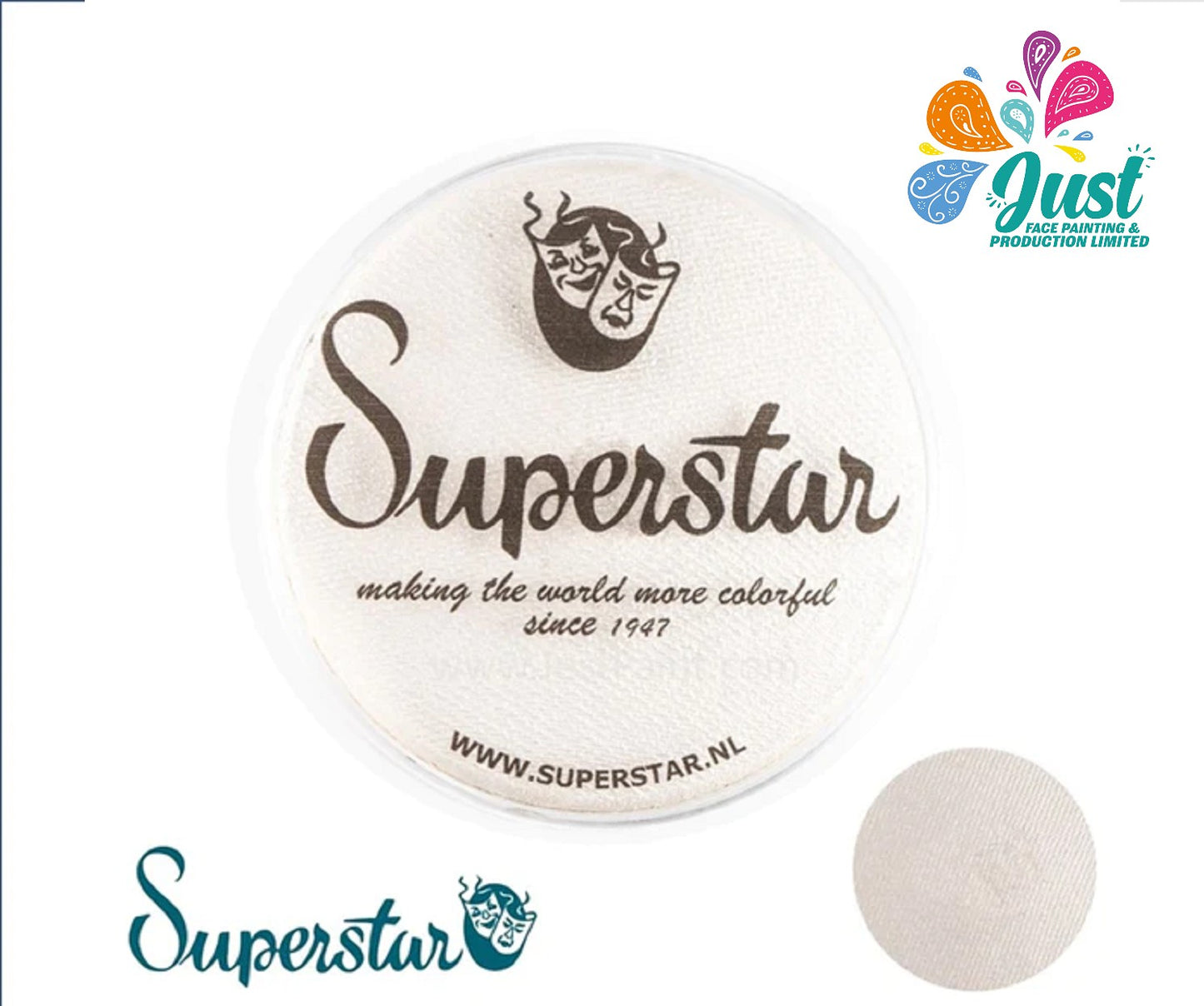 Superstar - Aqua Face- and Bodypaint 16G/45G - Silver White w/ Glitter (shimmer)
