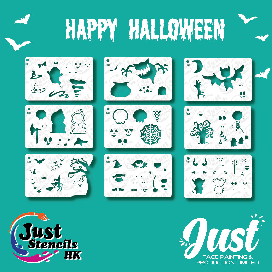 Just Stencils - Halloween Stencils - HA01 - Cutie Ghost (1 no / 9 nos per set)