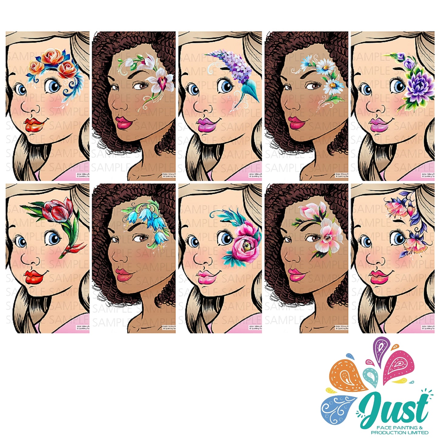 Sparkling Faces - The ultimate face painting guide - Flower Vol. 1 by Milean Potekhina (1 NO)