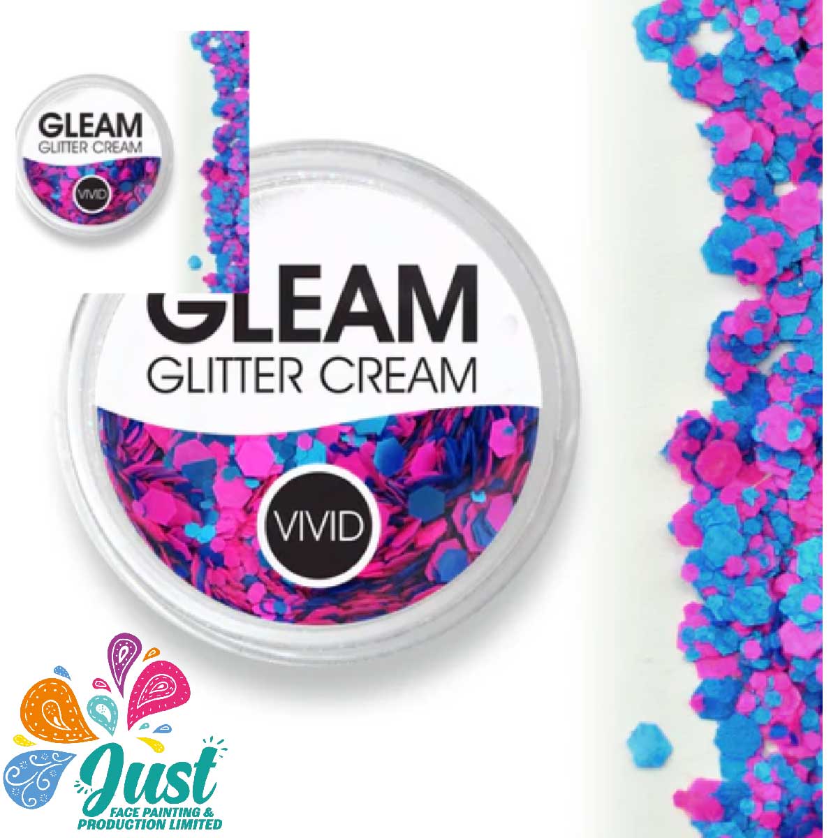Vivid Glitter Glitter Cream - Gun Nebula - Gleam Chunky Glitter Cream (10g /Stackable Jar) UV effect