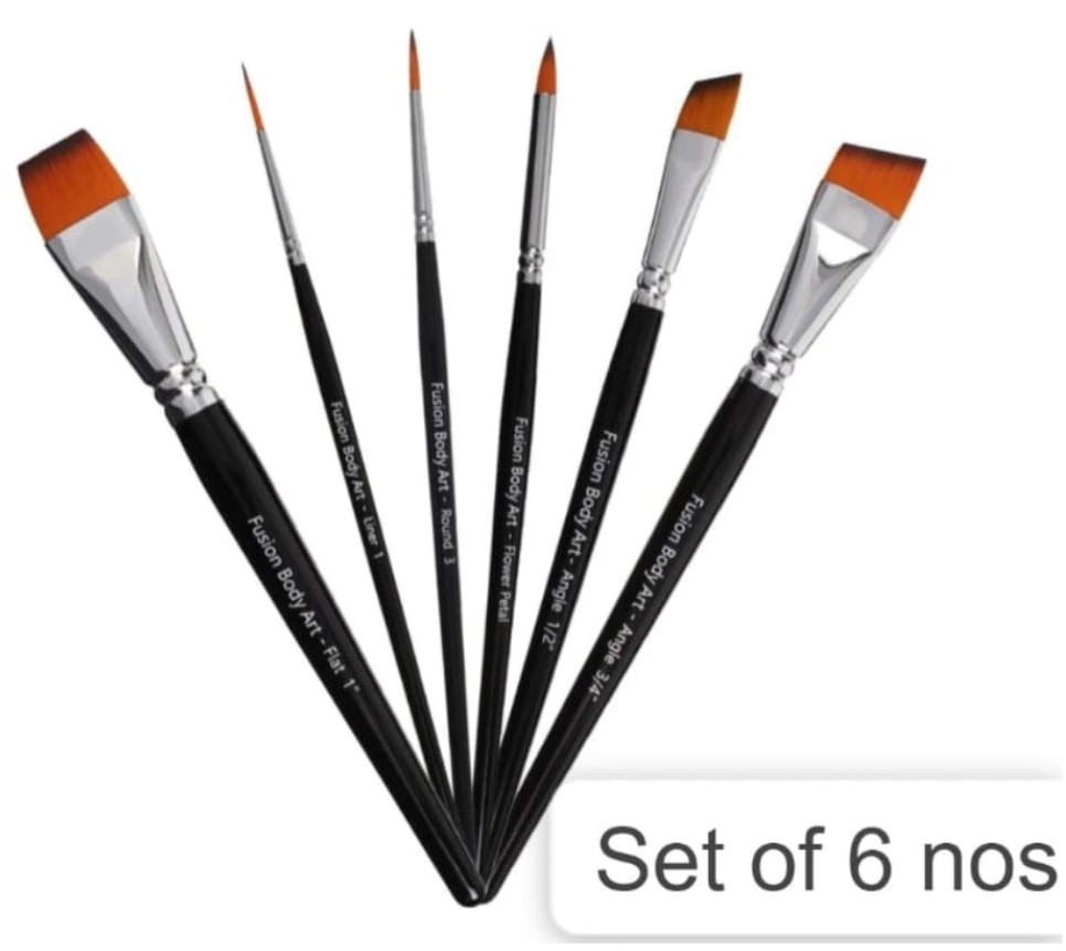 Fusion brush - FUSION BODY ART Professional Face Paint Brush - SET OF 6