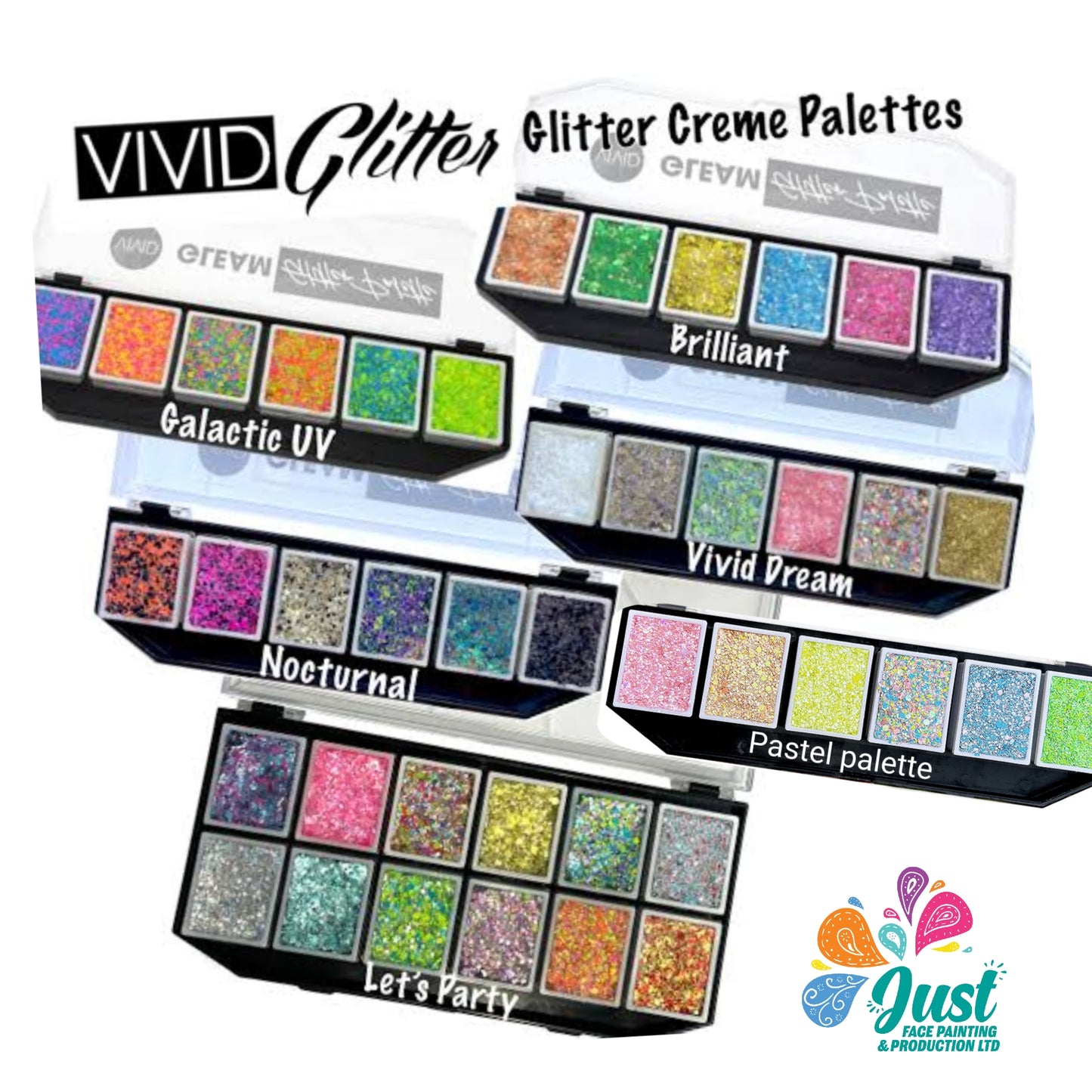 Vivid Gleam Glitter Cream Palette - Pastel Glow (6 colours)