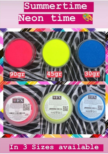 Diamond FX Face & Body Paints - Neon Green (30g) UV effect
