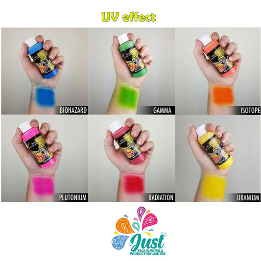 Waterproof - ProAiir Hybrid -ATOMIC UV Paint Set ( 2oz , 6 pack) / (2oz, 1 pc)