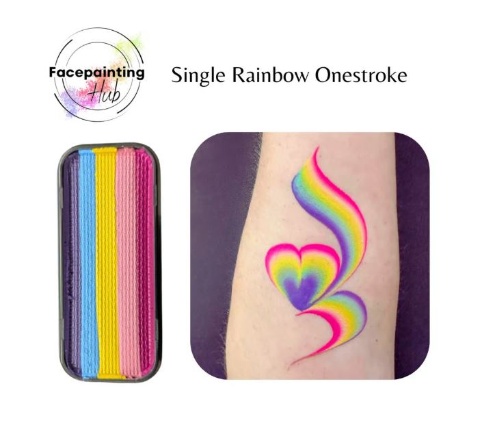 Face Painting Hub OneStroke Rainbow Cake - Rainbow, Rose, Skull