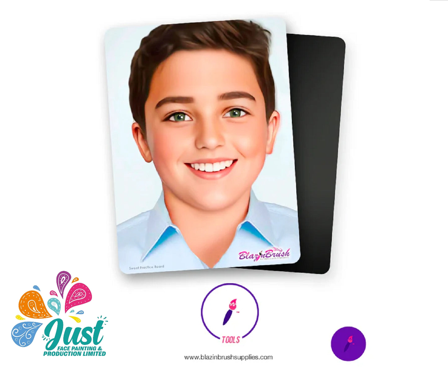 Blazin Brush - Sweet practice - Face painting Board  BOY *Augusto* (Double - sided)
