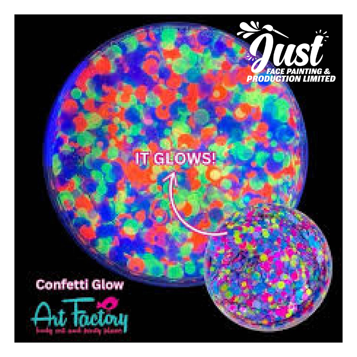 Art Factory Glitters - Festival Glitter Gel — Confetti Glow (UV Reactive)