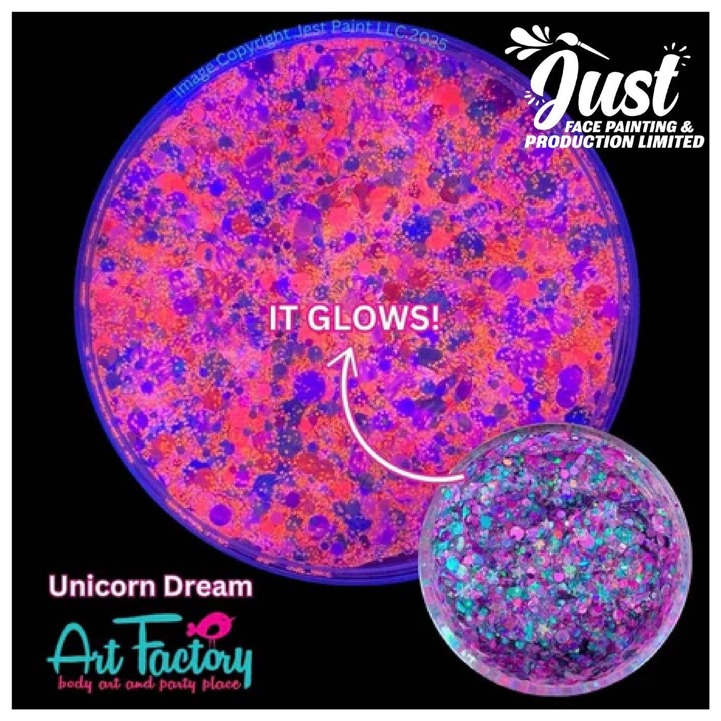 Art Factory Glitters - Festival Glitter Gel — Unicorn Dream (UV Reactive)