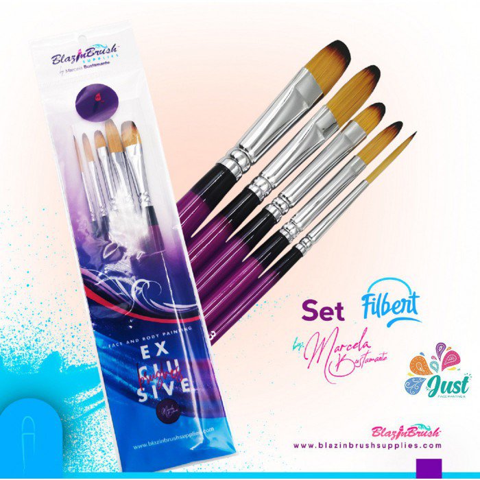 Blazin Brush - Filbert collection (5 pcs)