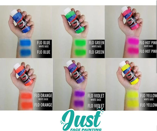 Waterproof - ProAiir Hybrid - Fluorescent UV Paint Set ( 2oz , 6 pack) / (2oz, 1 pc)