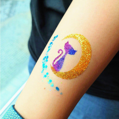 Glitter Tattoo stencil set (20 pcs) - Halloween and Christmas Limited Edition