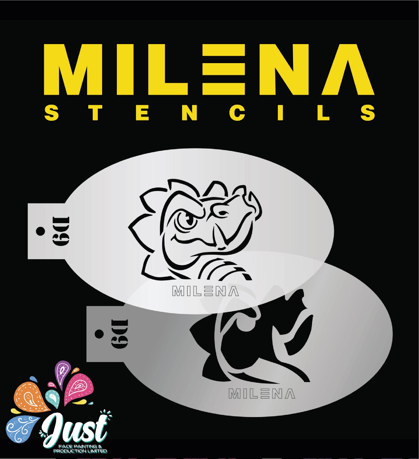 Milena Stencils D09 Cartoon Dragon (Two pieces)