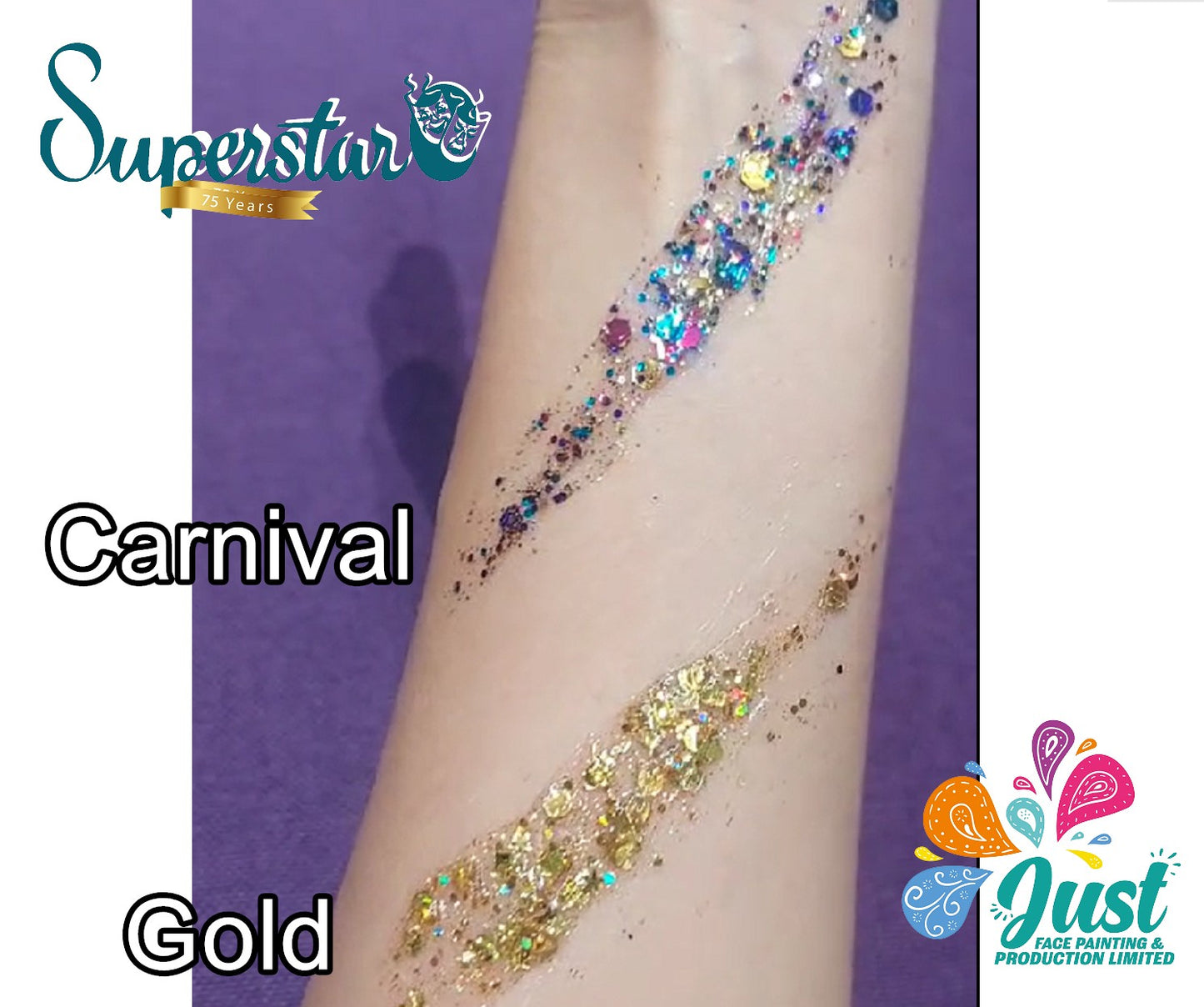 Superstar - Glittergel 15 ml - Carnival / Laser Gold