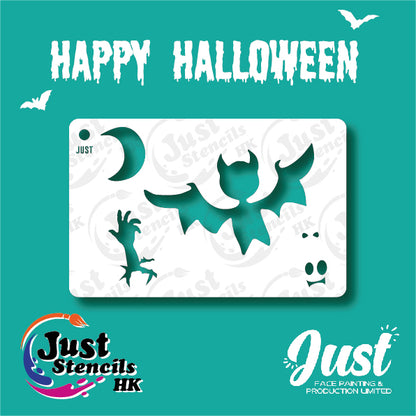 Just Stencils - Halloween Stencils - HA03 - Scary Bat (1 no / 9 nos per set)