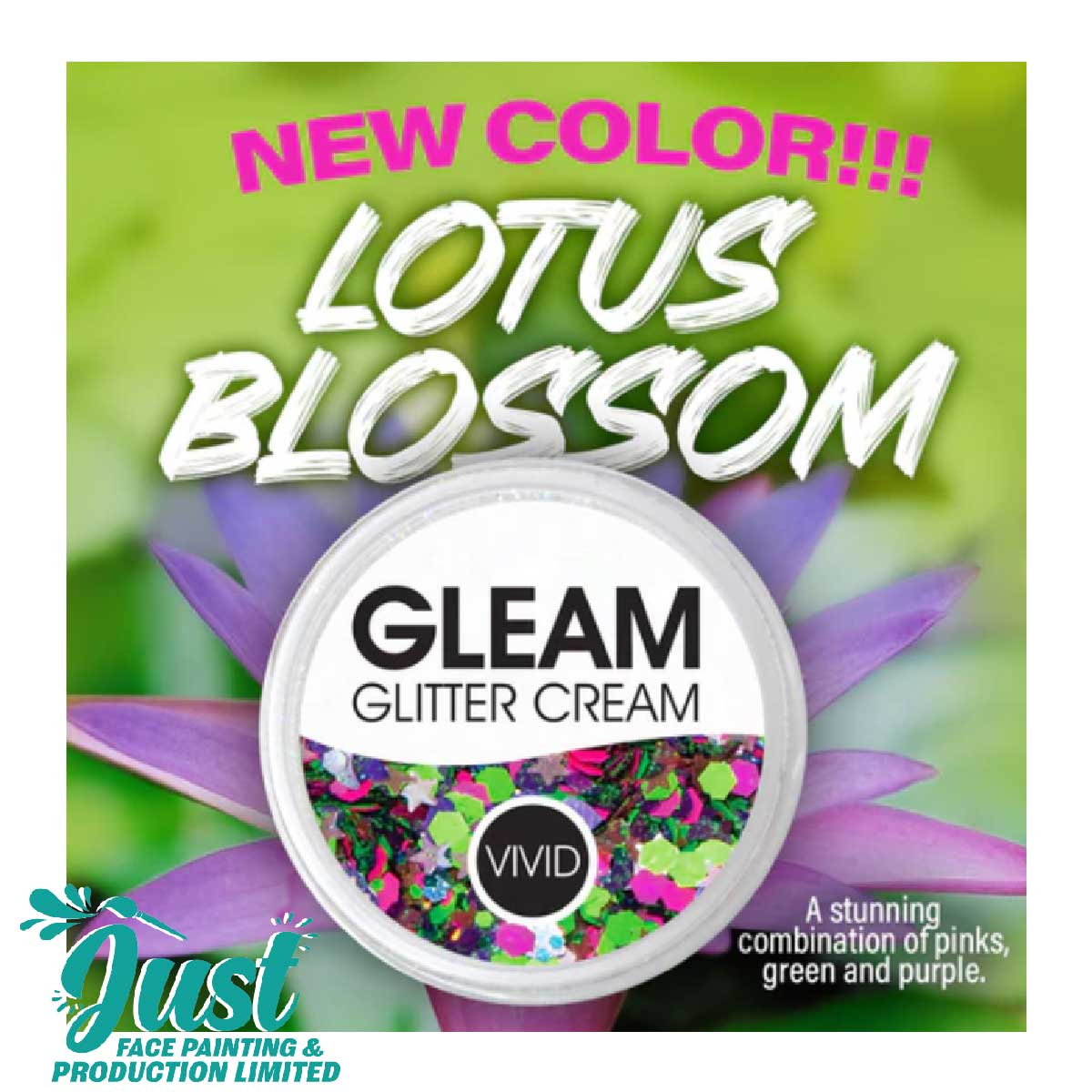 Vivid Glitter Glitter Cream - Lotus Blossom - Gleam Chunky Glitter Cream (10g)