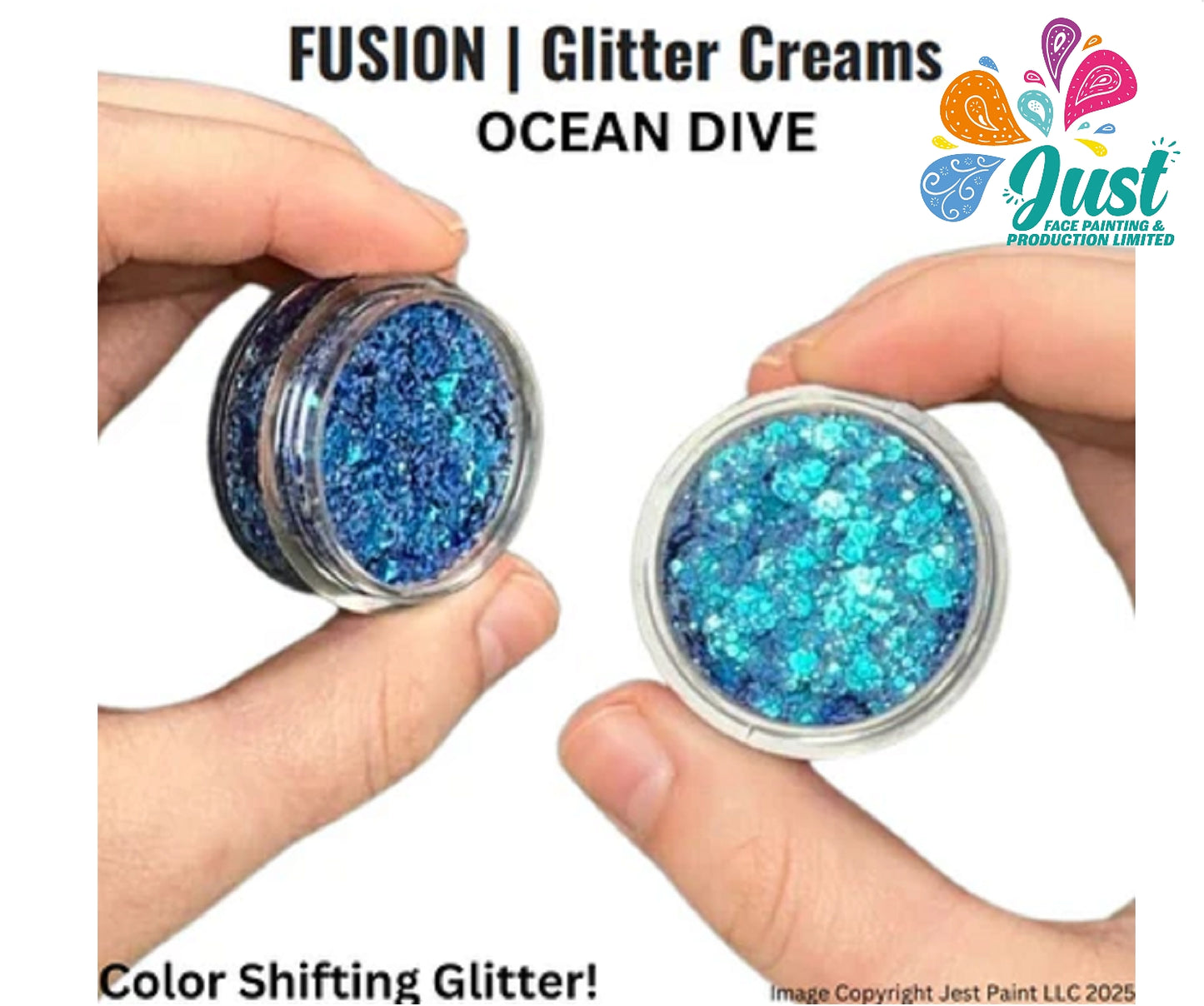 Fusion Body Art | Glitter Cream - Ocean Drive 10mL (Blue)