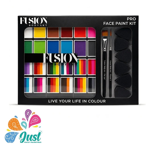 Fusion Palette - Fusion PRO Face Paint Kit (Stencil, Brushes and Paint Set)