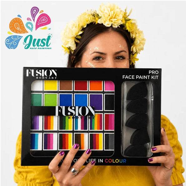 Fusion Palette - Fusion PRO Face Paint Kit (Stencil, Brushes and Paint Set)