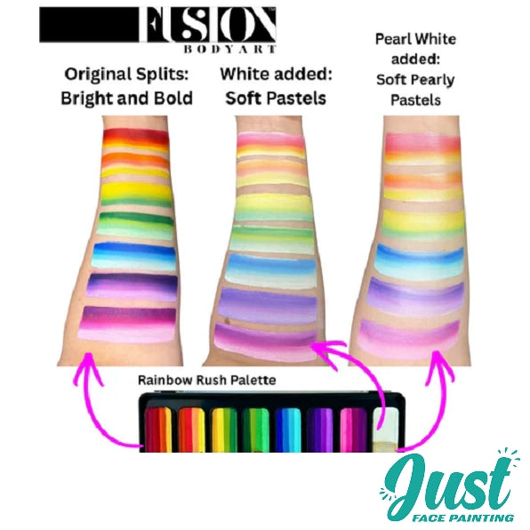 Fusion Palette - Fusion Thin Strokes | Rainbow Rush Face Paint Palette
