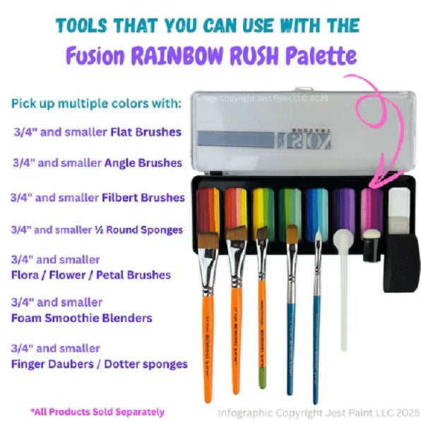 Fusion Palette - Fusion Thin Strokes | Rainbow Rush Face Paint Palette