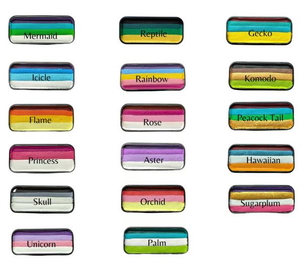 Face Painting Hub OneStroke Rainbow Cake - Rainbow, Rose, Skull