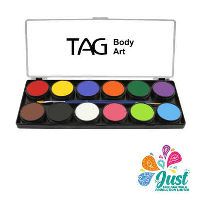 TAG Body Art - FACE AND BODY PAINT PALETTE - Regular Palette 12 x 10g Face and Body Paint