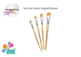 Face Painting Hub Brushes - Verona Angled Brushes Collection - Verona Angled Set of 4