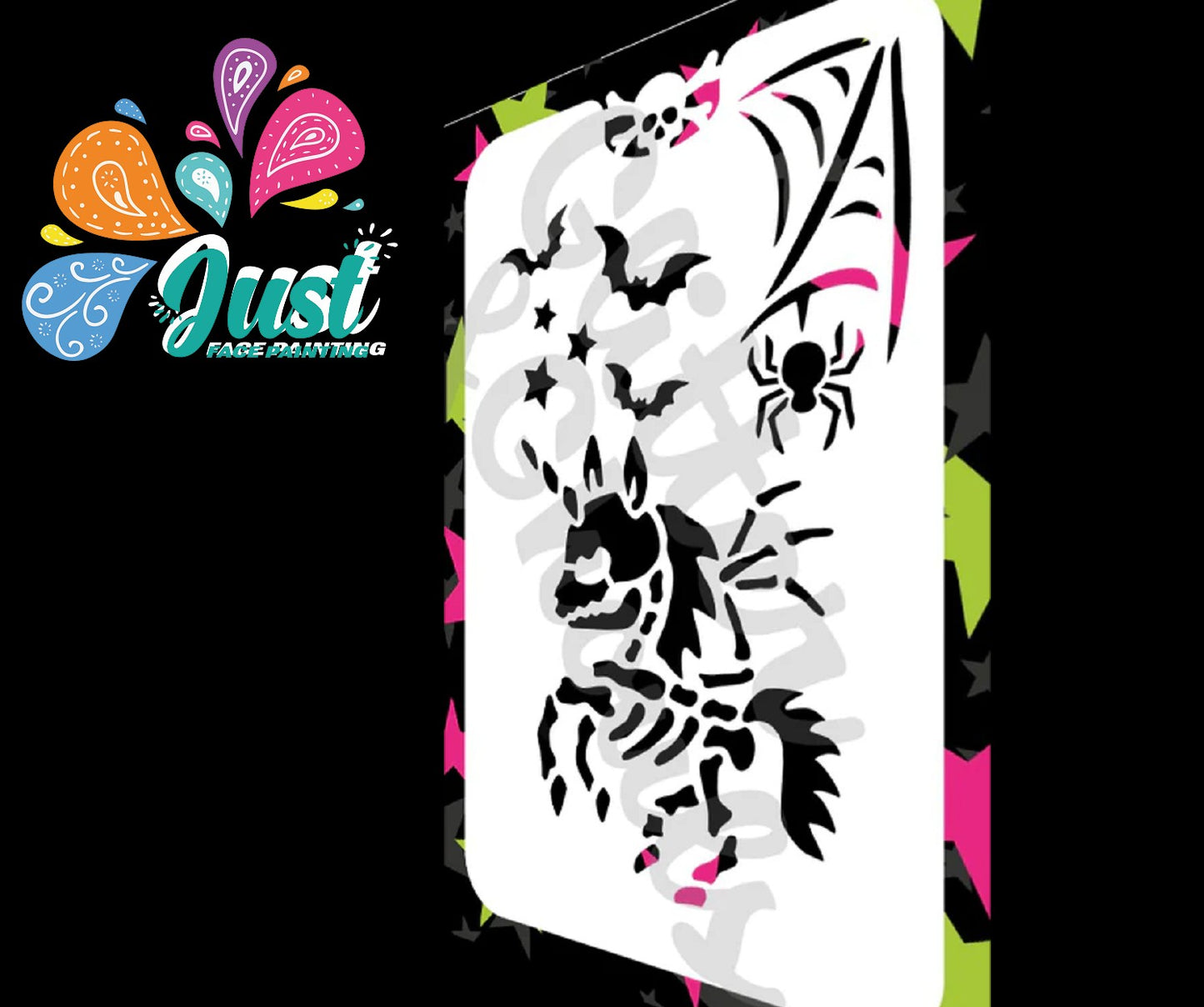 Glitter & Ghouls Stencils - Spooky Unicorn Tattoo