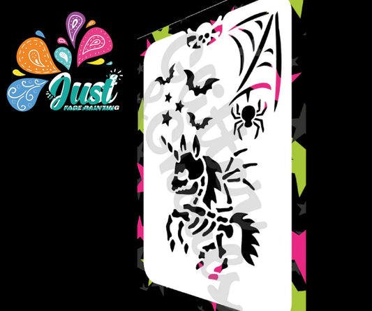 Glitter & Ghouls Stencils - Spooky Unicorn Tattoo