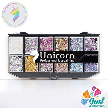 Unicorn  Glitter Cream Palette - Аквагрим Unicorn Face Painting - Stardust Unicorn Cream Glitter Palette 12*10 ml
