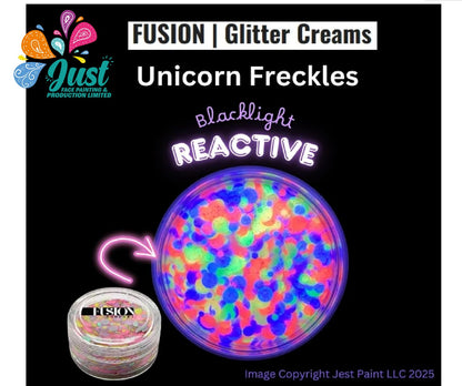 Fusion Body Art | Glitter Cream - Unicorn Freckles 10mL (UV effect)