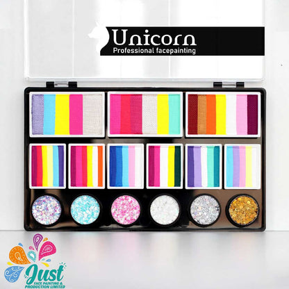 Unicorn  Sponge Rainbow Cake Palette - Аквагрим Unicorn Face Painting - "Unicorn Light Magic Palette"