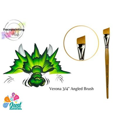 Face Painting Hub Brushes - Verona Angled Brushes Collection - Verona Angled Set of 4