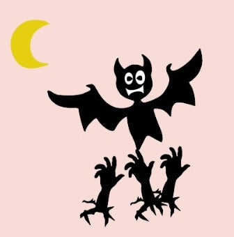 Just Stencils - Halloween Stencils - HA03 - Scary Bat (1 no / 9 nos per set)