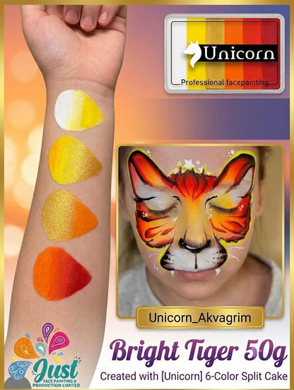 Unicorn Split Cake 50g - Аквагрим Unicorn Face Painting Bright Tiger