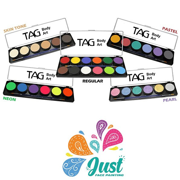 TAG Body Art - FACE AND BODY PAINT PALETTE - Regular Palette 12 x 10g Face and Body Paint